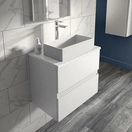 Hudson Reed Urban 600mm Satin White Vanity Unit - Wall Hung 2 Drawer Unit with White Worktop Hudson Reed Urban 600mm Satin White Vanity Unit - Wall Hung 2 Drawer Unit With White Worktop -Hudson Reed Shop URB104LSW D1 460