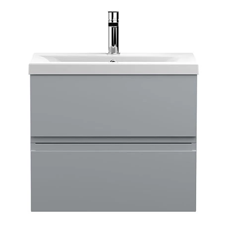 Hudson Reed Urban Satin Grey 600mm Wall Hung 2-Drawer Vanity Unit - URB204A