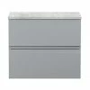 Hudson Reed Urban 600mm Satin Grey Vanity Unit - Wall Hung 2 Drawer Unit With Grey Worktop 1 Hudson Reed Urban 600mm Satin Grey Vanity Unit - Wall Hung 2 Drawer Unit With Grey Worktop -Hudson Reed Shop URB204LBG P
