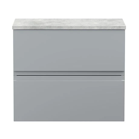 Hudson Reed Urban 600mm Satin Grey Vanity Unit - Wall Hung 2 Drawer Unit with Grey Worktop Hudson Reed Urban 600mm Satin Grey Vanity Unit - Wall Hung 2 Drawer Unit With Grey Worktop -Hudson Reed Shop URB204LBG P