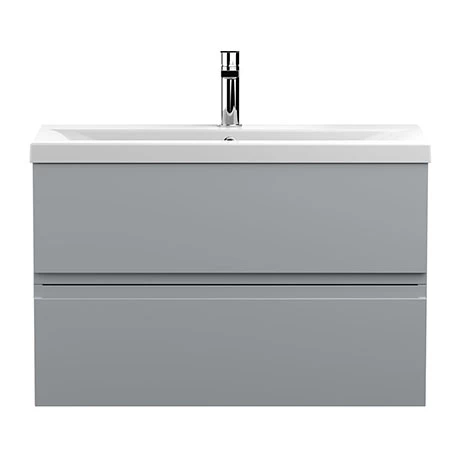 Hudson Reed Urban Satin Grey 800mm Wall Hung 2-Drawer Vanity Unit - URB206A Hudson Reed Urban Satin Grey 800mm Wall Hung 2-Drawer Vanity Unit - URB206A -Hudson Reed Shop URB206A P