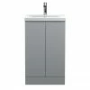 Hudson Reed Urban Satin Grey 500mm Floor Standing 2-Door Vanity Unit - URB207A -Hudson Reed Shop URB207A P