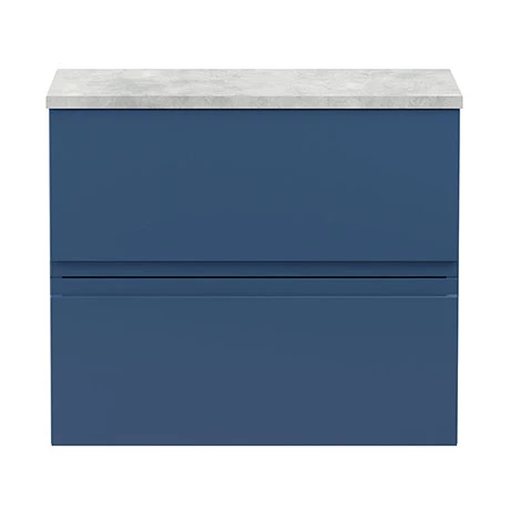 Hudson Reed Urban 600mm Satin Blue Vanity Unit - Wall Hung 2 Drawer Unit with Grey Worktop Hudson Reed Urban 600mm Satin Blue Vanity Unit - Wall Hung 2 Drawer Unit With Grey Worktop -Hudson Reed Shop URB304LBG P