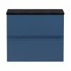 Hudson Reed Urban 600mm Satin Blue Vanity Unit - Wall Hung 2 Drawer Unit With Black Worktop 1 Hudson Reed Urban 600mm Satin Blue Vanity Unit - Wall Hung 2 Drawer Unit With Black Worktop -Hudson Reed Shop URB304LSB P