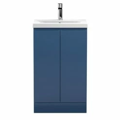Hudson Reed Urban Satin Blue 500mm Floor Standing 2-Door Vanity Unit - URB307A