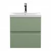 Hudson Reed Urban Satin Green 500mm Wall Hung 2-Drawer Vanity Unit - URB802A 1 Hudson Reed Urban Satin Green 500mm Wall Hung 2-Drawer Vanity Unit - URB802A -Hudson Reed Shop URB802A m