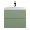 Hudson Reed Urban Satin Green 600mm Wall Hung 2-Drawer Vanity Unit - URB804A -Hudson Reed Shop URB804A m