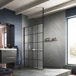 Hudson Reed 3000mm Black Ceiling Post For Wetroom Screen - WRSF006